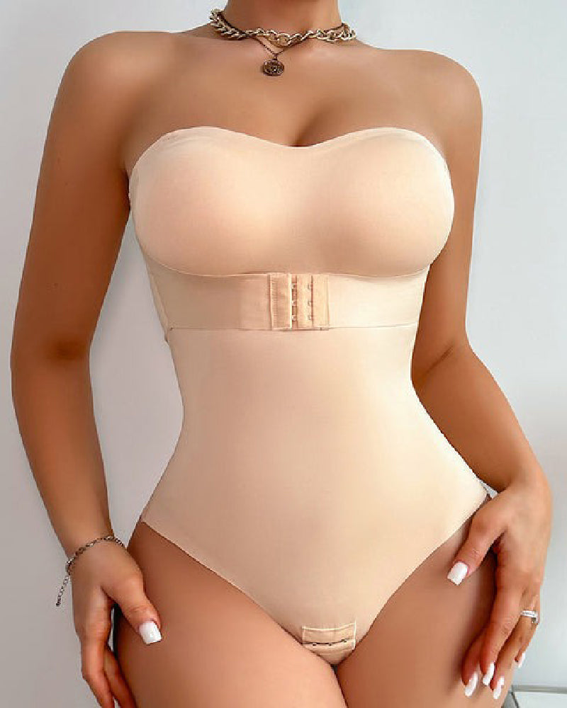 Body Faja Sin Tirantes Sin Costuras con Corte Tanga