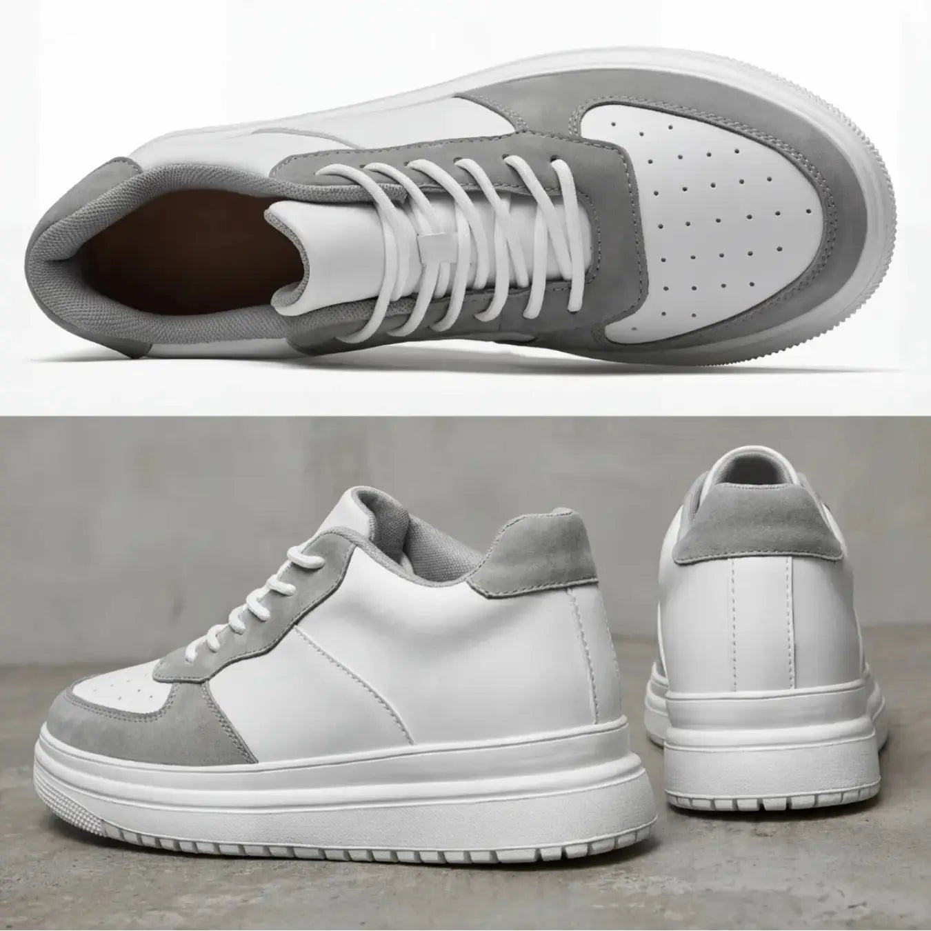 NEVADA — Zapatilla blanca con alza de 8 cm