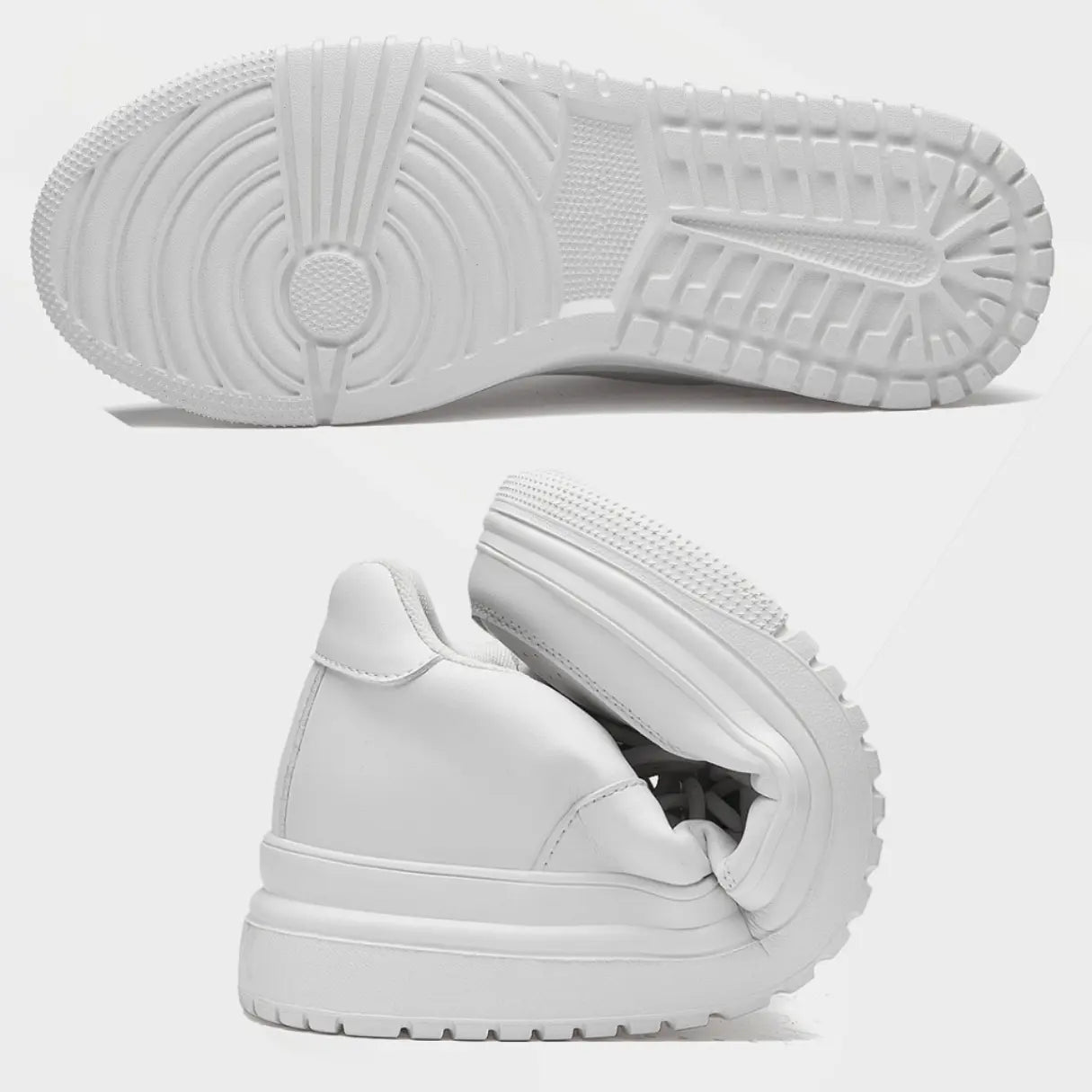NEVADA — Zapatilla blanca con alza de 8 cm