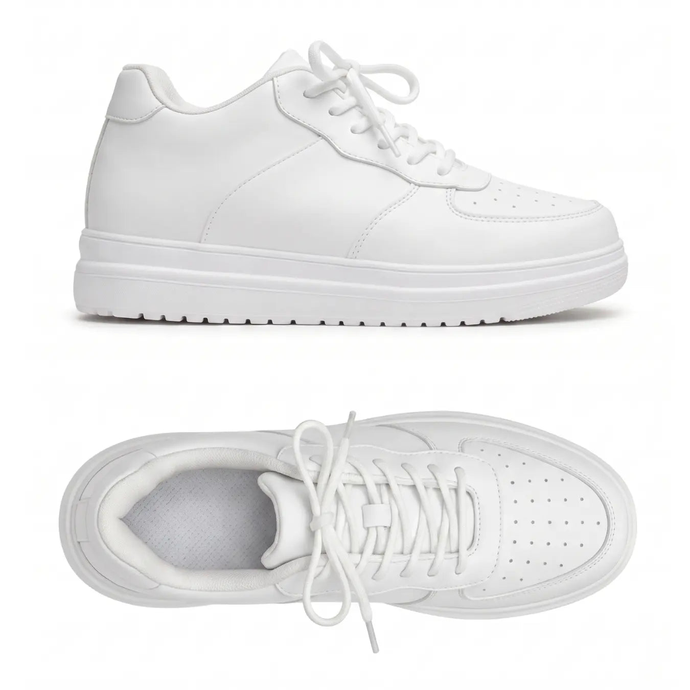 NEVADA — Zapatilla blanca con alza de 8 cm