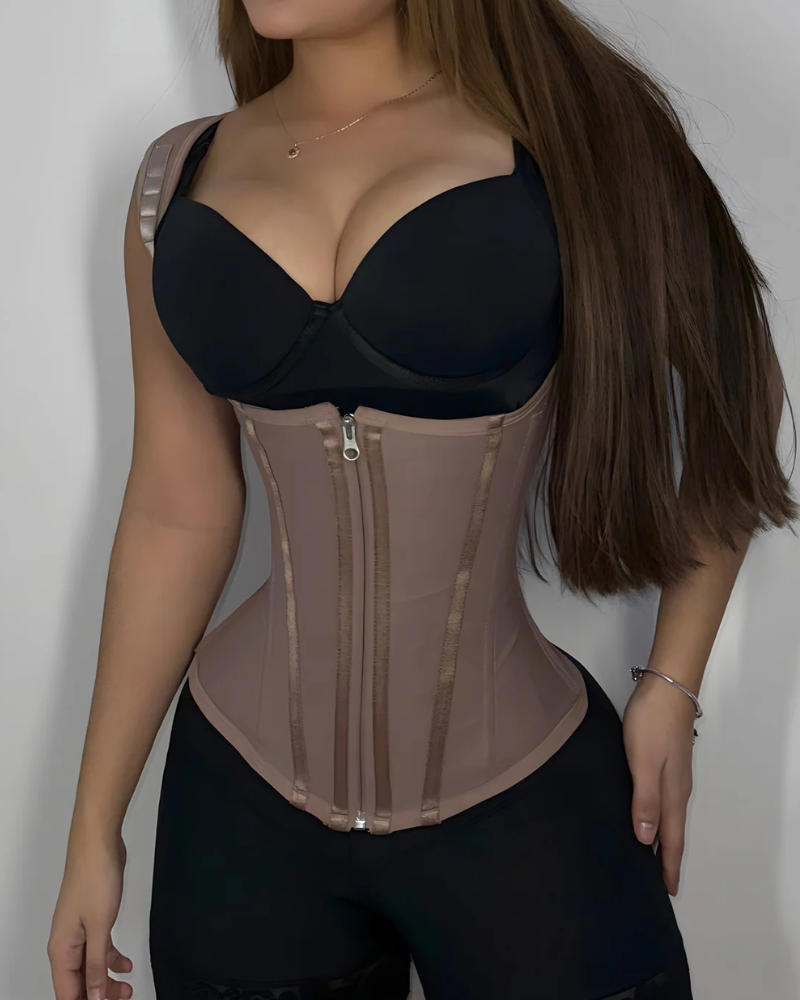 Faja Corsé de Doble Compresión con Cremallera y Corchetes