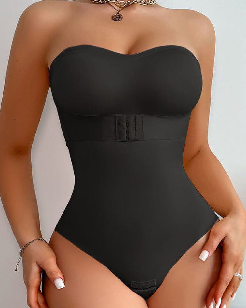 Body Faja Sin Tirantes Sin Costuras con Corte Tanga