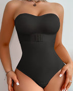 Body Faja Sin Tirantes Sin Costuras con Corte Tanga