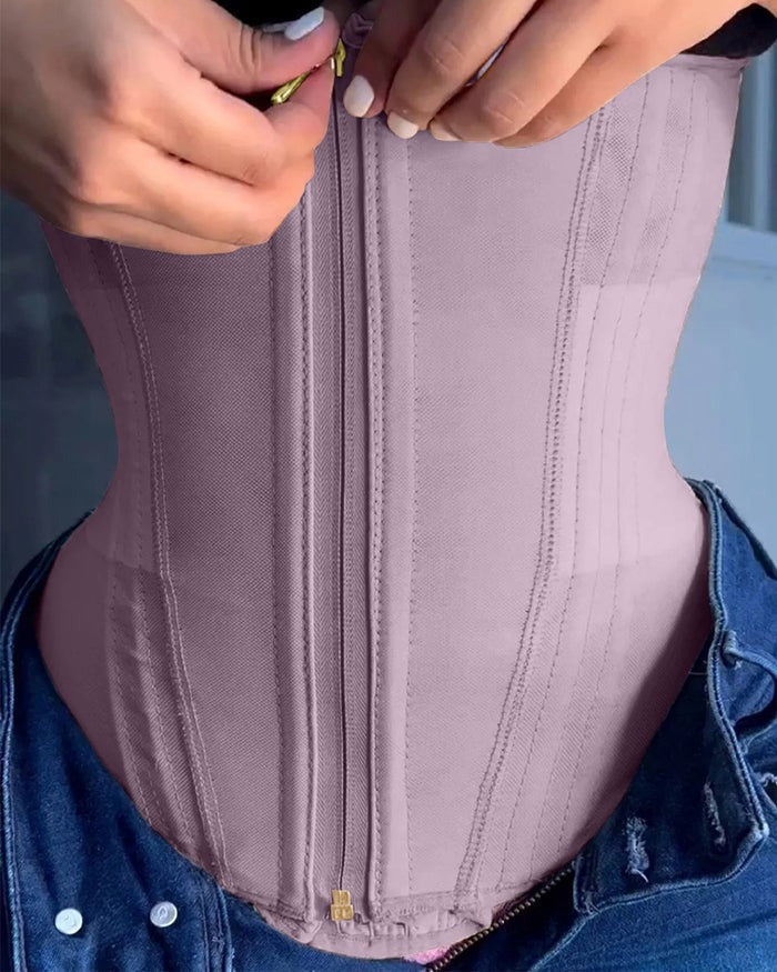 Faja Chaleco con Cremallera y 15 Varillas de Acero