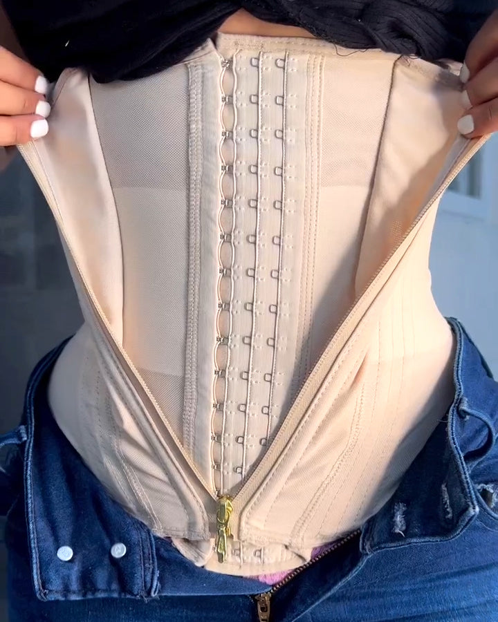 Faja Chaleco con Cremallera y 15 Varillas de Acero