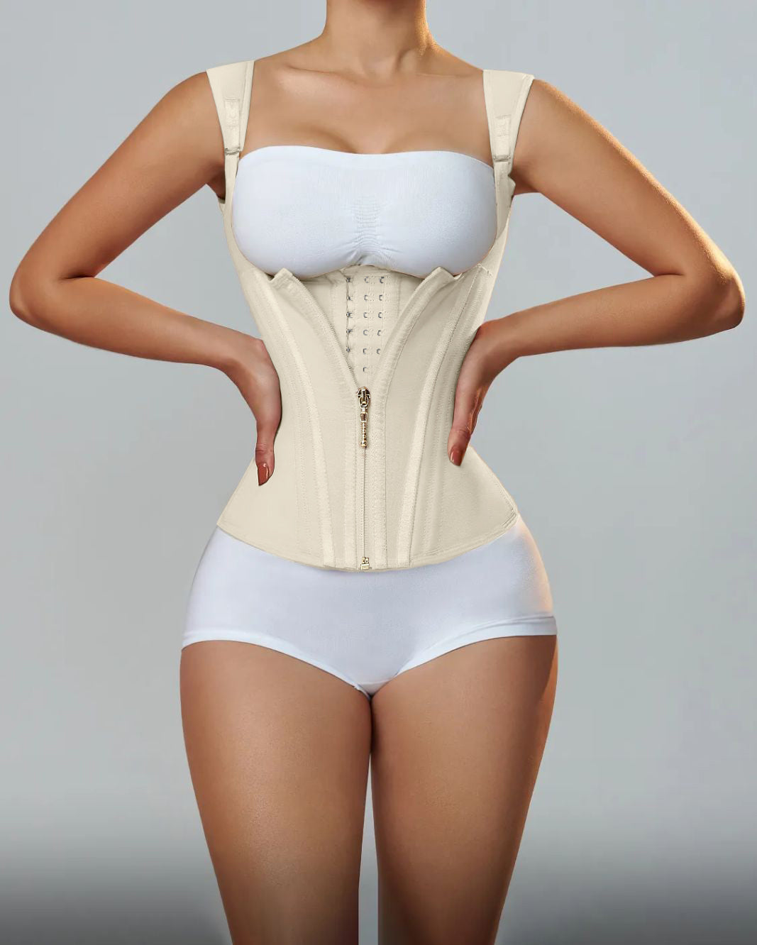 Faja Chaleco Reductora con Varillas de Acero y Tirantes Regulables