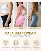 Faja Body con Cremallera Frontal y Pierna Media – Alta Compresión