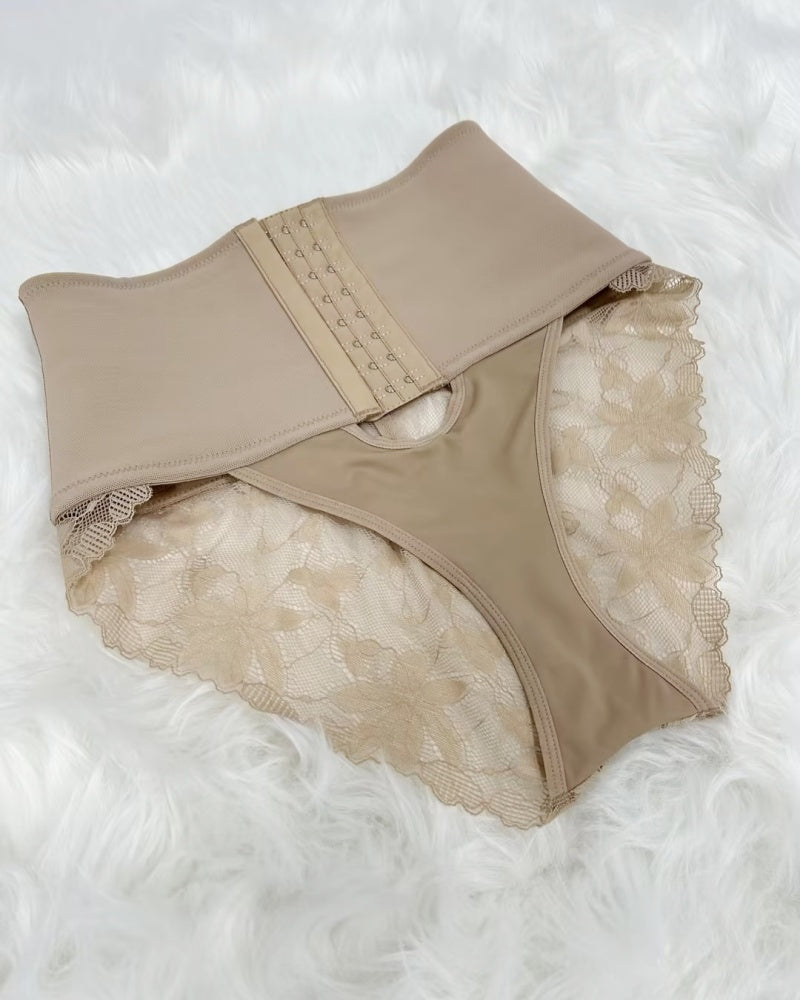 Body Faja de Apertura Frontal con Braguita Reductora de Encaje