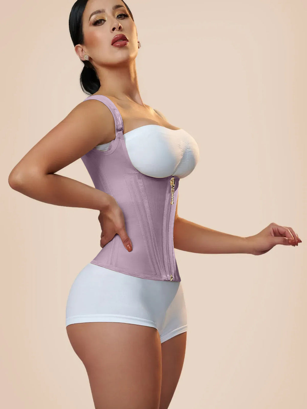 Faja Chaleco Reductora con Varillas de Acero y Tirantes Regulables