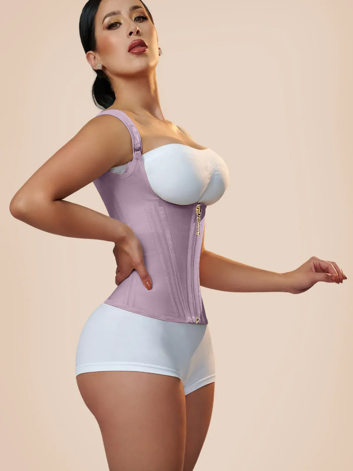 Faja Chaleco Reductora con Varillas de Acero y Tirantes Regulables