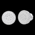0.8ct Real DIAMOND Round Classic Iced Out Earrings - 925 Silver - 11mm