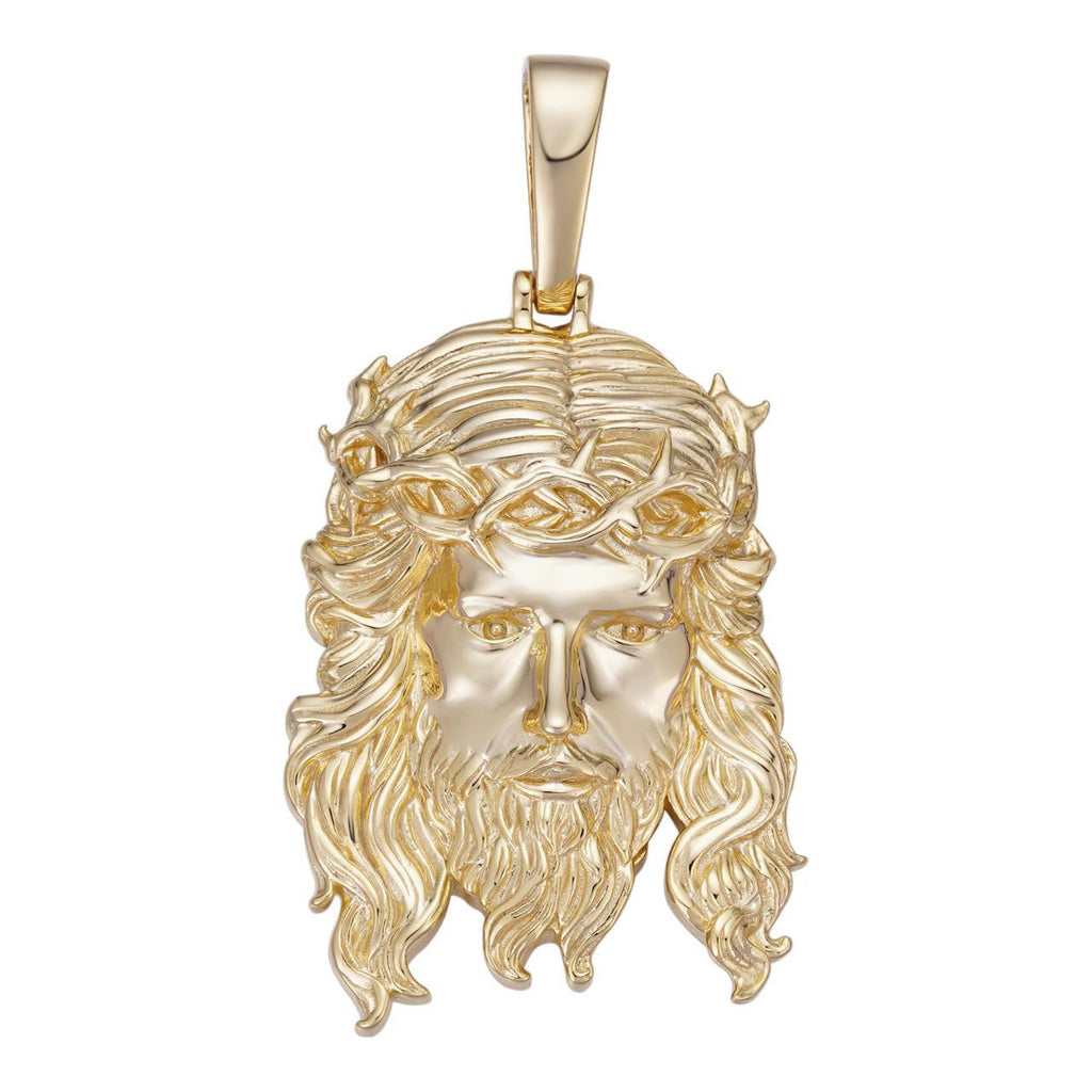 #1 Bestseller Jesus Piece Pendant - 14k Gold Vermeil 925 Silver - 3 Sizes 1.5"-3"