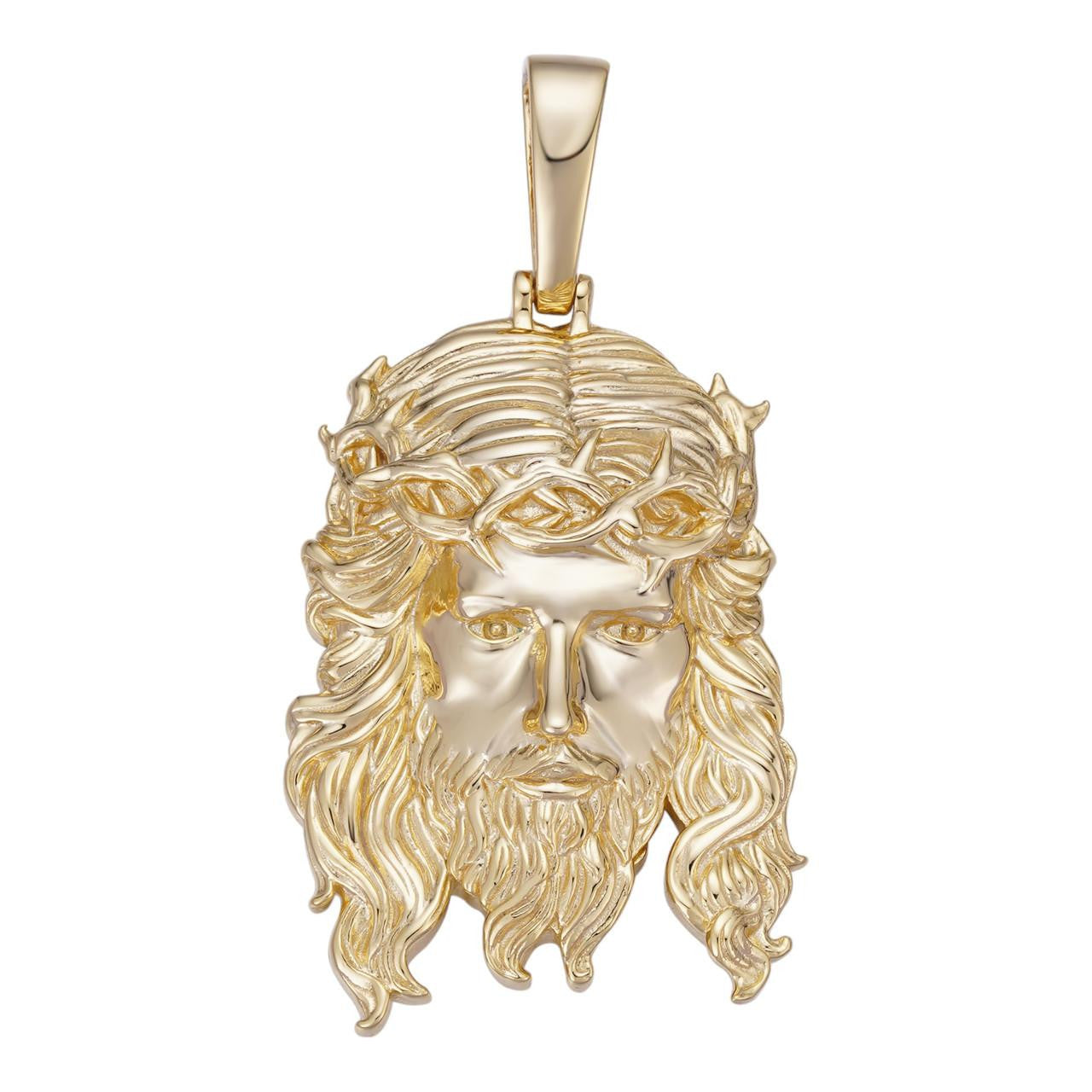 #1 Bestseller Jesus Piece Pendant - 14k Gold Vermeil 925 Silver - 3 Sizes 1.5"-3"