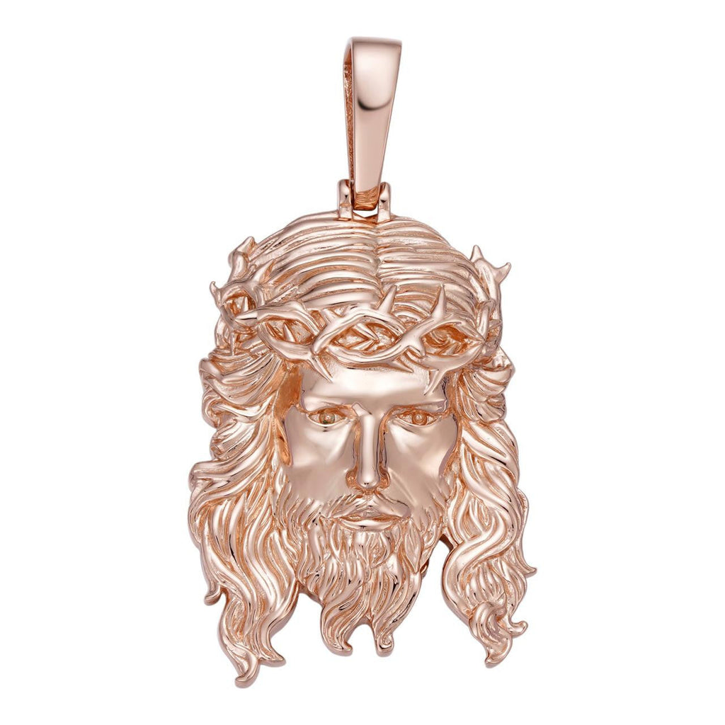 #1 Bestseller Jesus Piece Pendant - 14k Rose Gold Vermeil 925 Silver - 3 Sizes 1.5"-3"