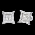 1.17ct Real DIAMOND 3D Kite Classic Iced Out Earrings - 14k White Gold - 11mm