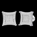 1.17ct Real DIAMOND 3D Kite Classic Iced Out Earrings - 925 Silver - 11mm