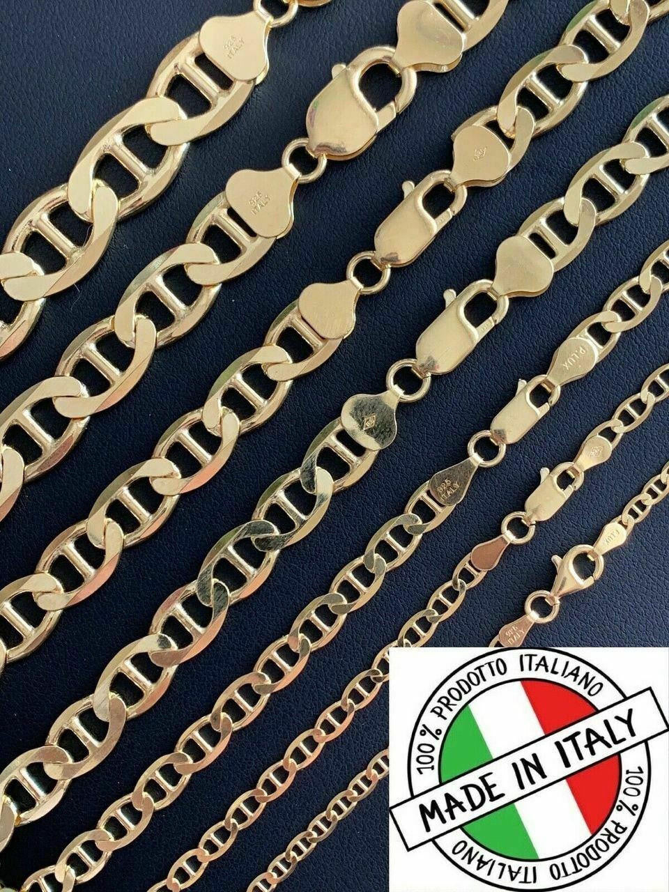Mariner Link Chain Necklace Or Bracelet - 14k Gold Vermeil 925 Sterling Silver - 6"-30" - 2.5mm-16mm