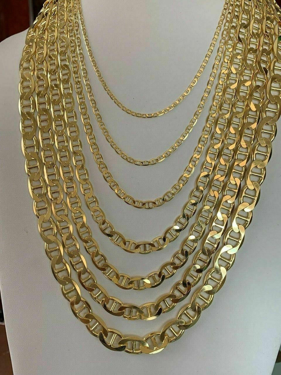 Mariner Link Chain Necklace Or Bracelet - 14k Gold Vermeil 925 Sterling Silver - 6"-30" - 2.5mm-16mm