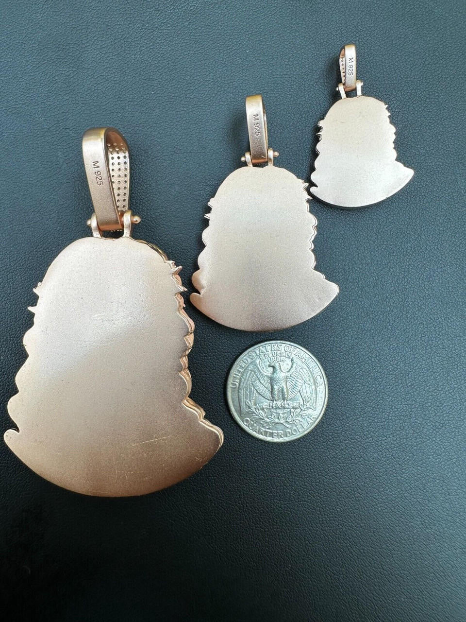 MOISSANITE Passion Of The Christ Jesus Pendant - 14k Rose Vermeil 925 Silver - 3 Sizes 1.5"-3"