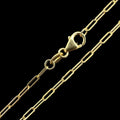 14k Solid Yellow Gold Paperclip Rolo Chain 1.5mm Necklace 16"-24" For Ladies