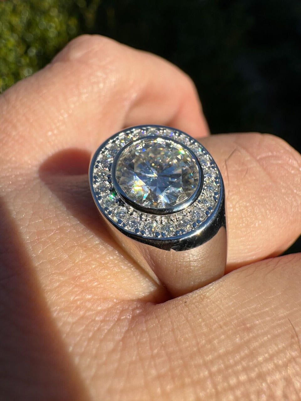 Moissanite Icy Swag Round Brilliant Cut Ring -  925 Silver
