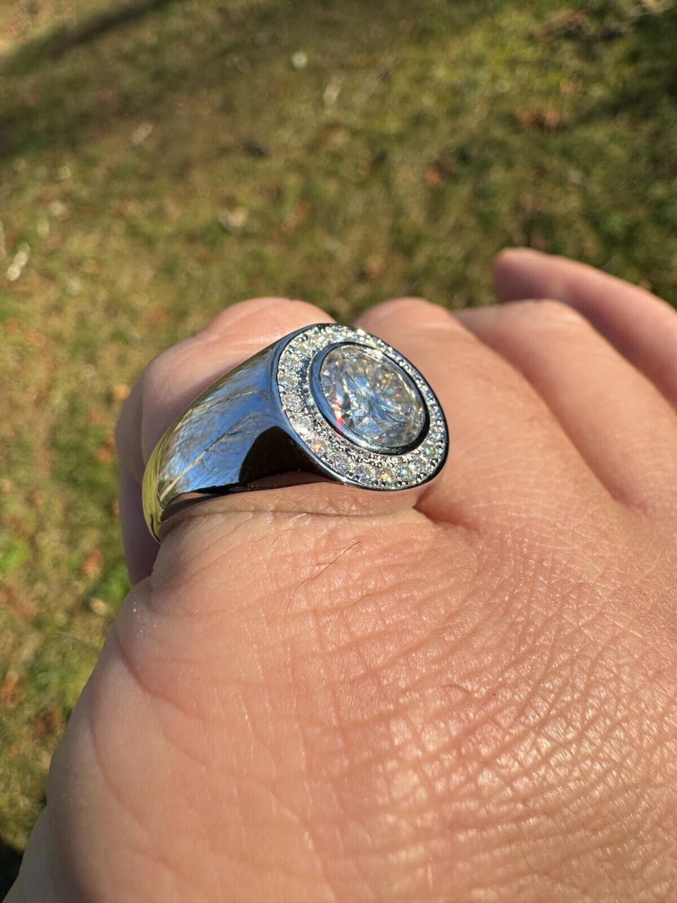 Moissanite Icy Swag Round Brilliant Cut Ring -  925 Silver