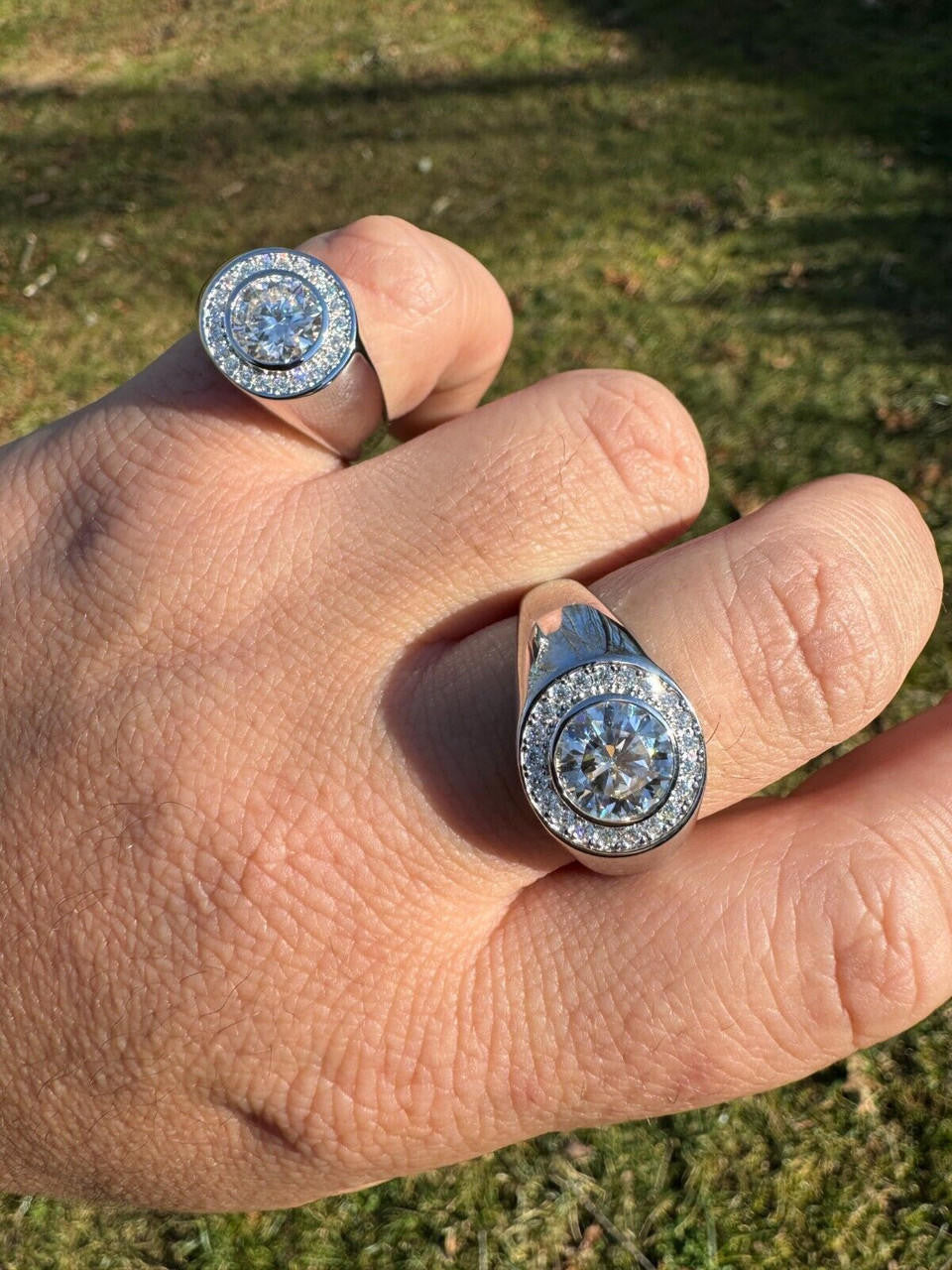 Moissanite Icy Swag Round Brilliant Cut Ring -  925 Silver