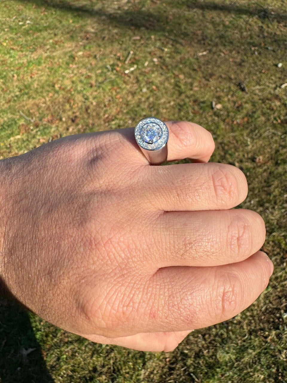 Moissanite Icy Swag Round Brilliant Cut Ring -  925 Silver
