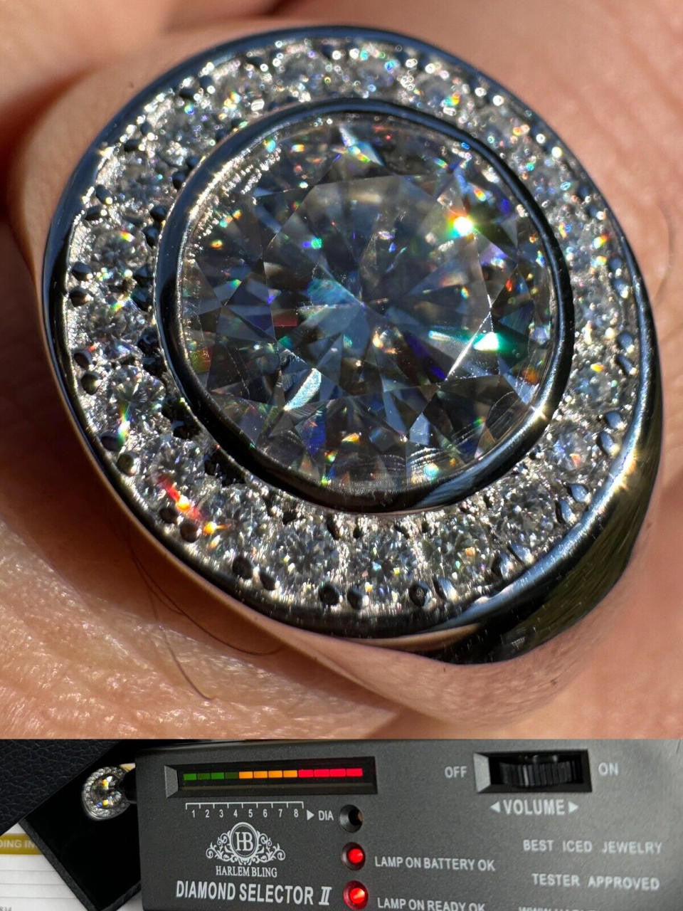 Moissanite Icy Swag Round Brilliant Cut Ring -  925 Silver
