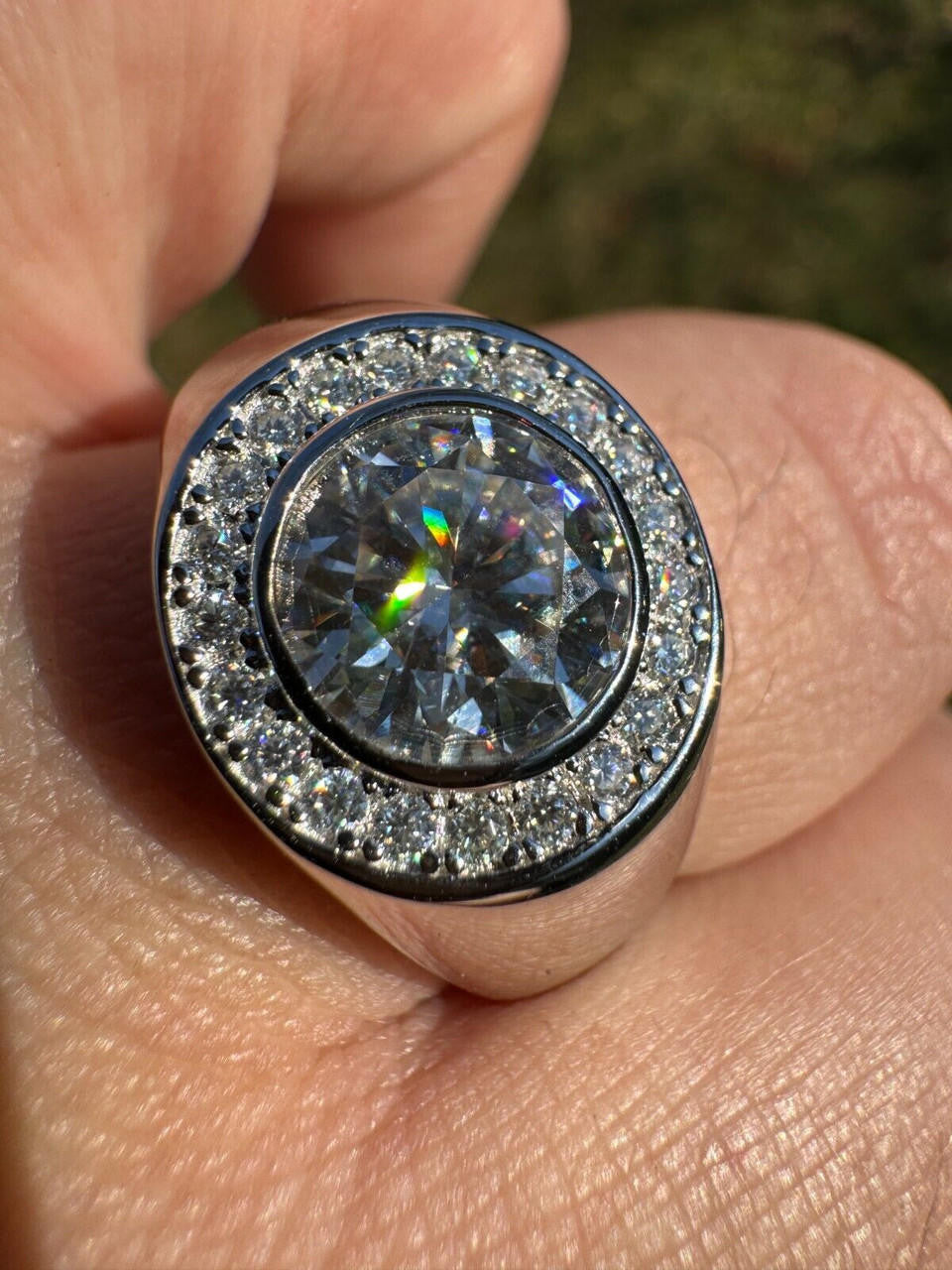 Moissanite Icy Swag Round Brilliant Cut Ring -  925 Silver