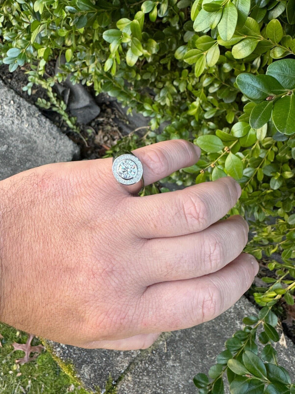 Moissanite Icy Swag Round Brilliant Cut Ring -  925 Silver