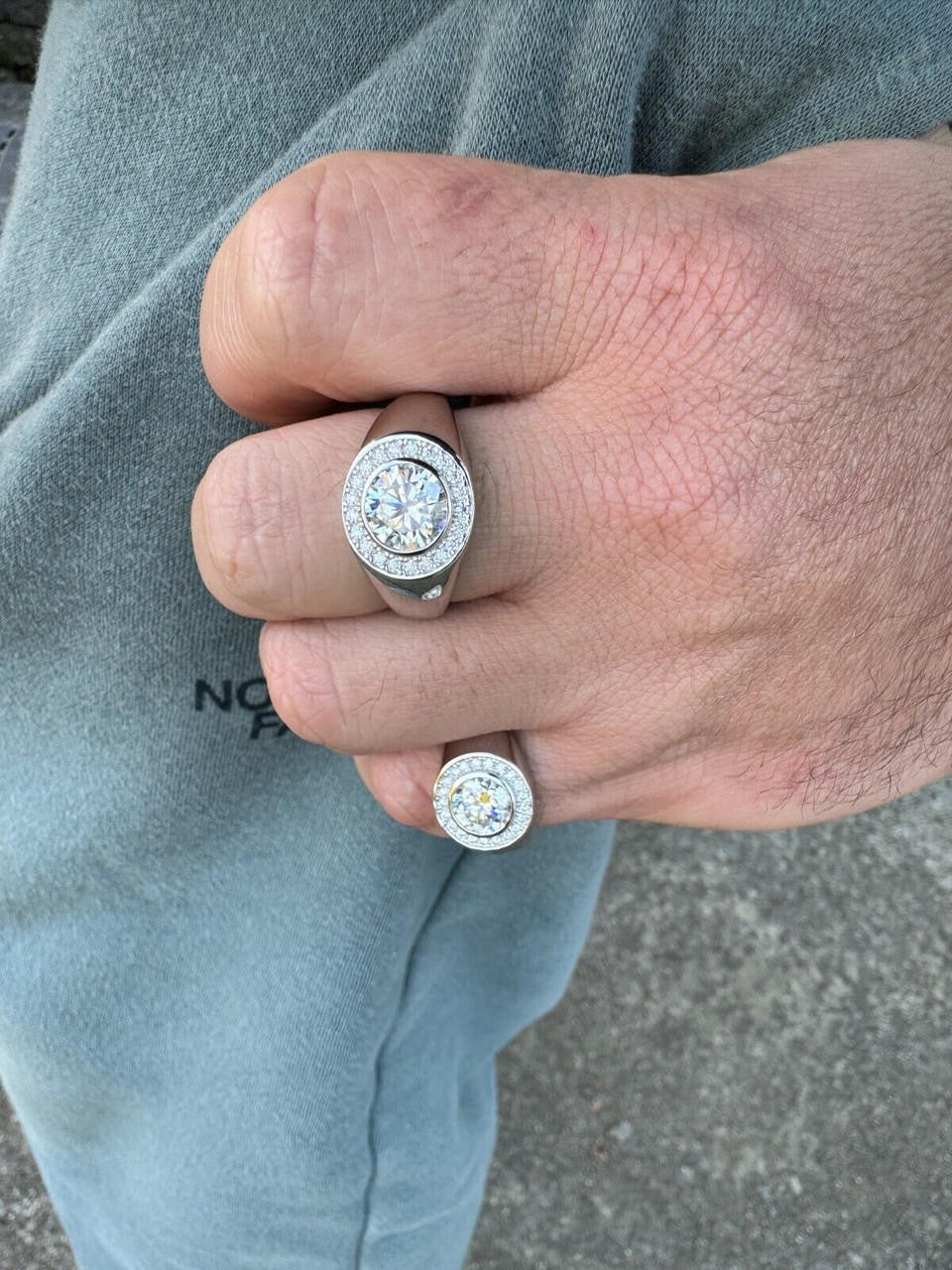 Moissanite Icy Swag Round Brilliant Cut Ring -  925 Silver