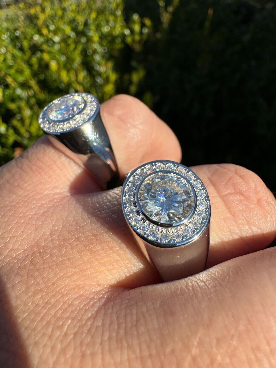 Moissanite Icy Swag Round Brilliant Cut Ring -  925 Silver