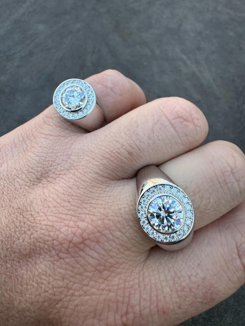 Moissanite Icy Swag Round Brilliant Cut Ring -  925 Silver