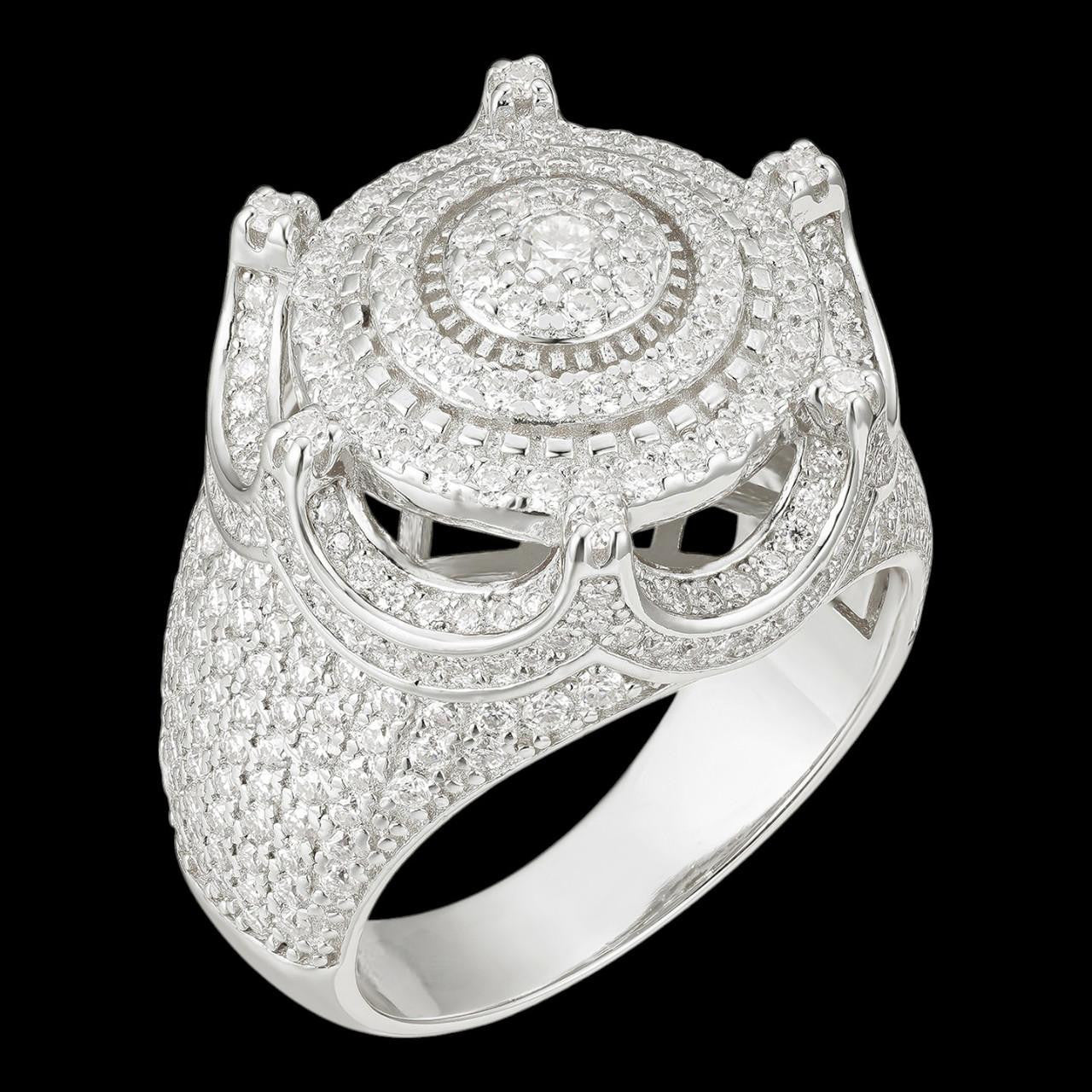3.38ct Real DIAMOND King Crown The Don Hip Hop Ring - 925 Silver
