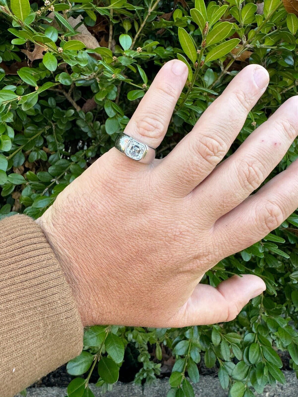 MOISSANITE Classic Big Rock Asscher Cut Ring - 925 Silver