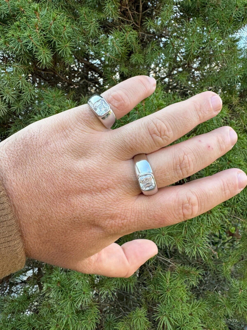 MOISSANITE Classic Big Rock Asscher Cut Ring - 925 Silver