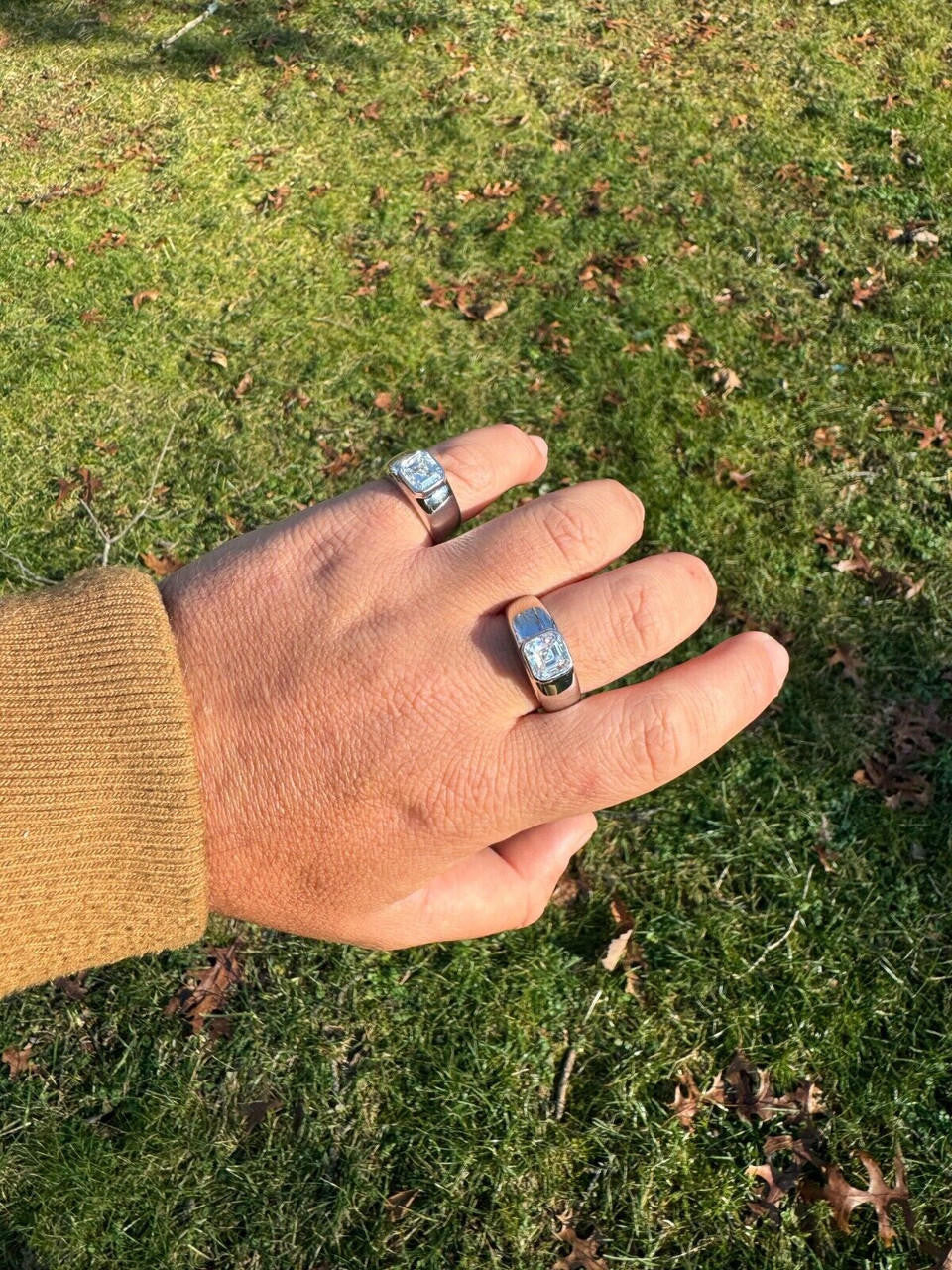 MOISSANITE Classic Big Rock Asscher Cut Ring - 925 Silver