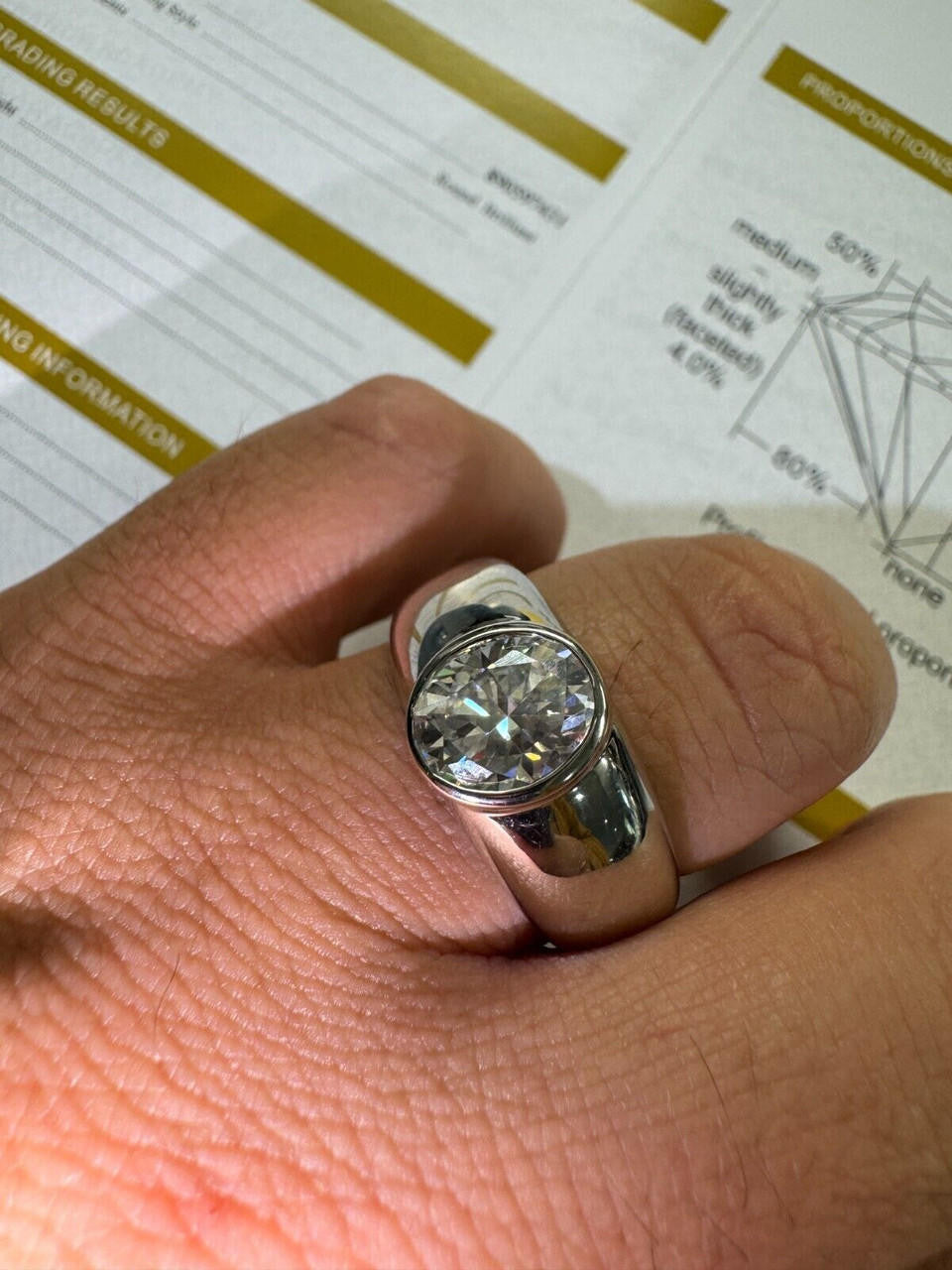 MOISSANITE Classic Big Rock Oval Cut Ring - 925 Silver