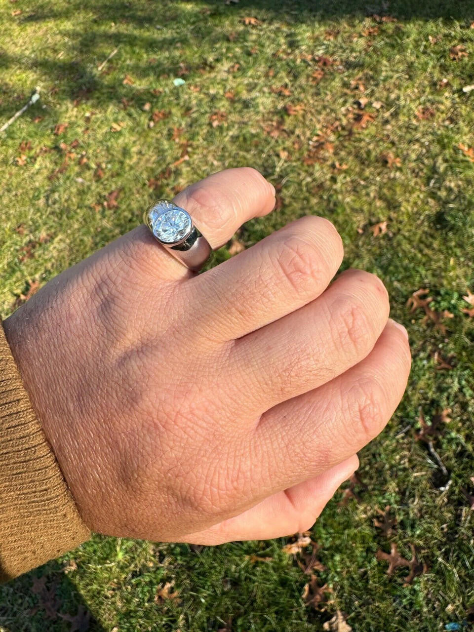 MOISSANITE Classic Big Rock Oval Cut Ring - 925 Silver