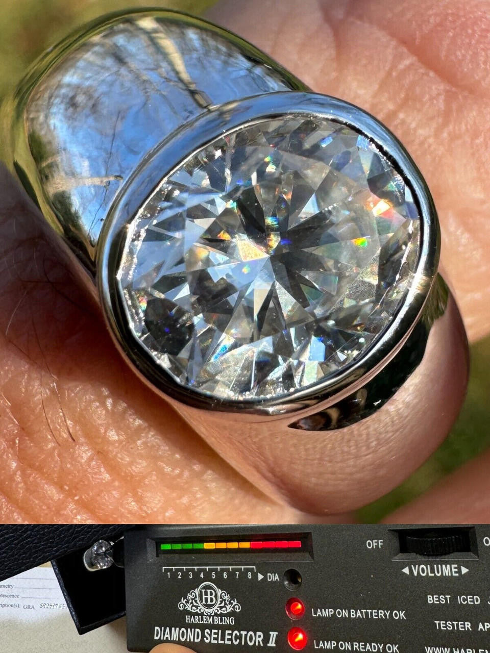 MOISSANITE Classic Big Rock Oval Cut Ring - 925 Silver