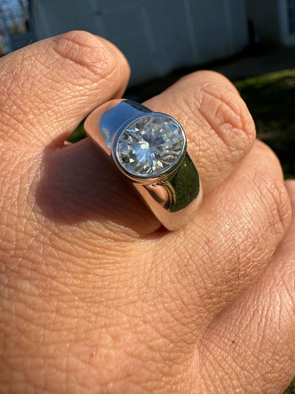 MOISSANITE Classic Big Rock Oval Cut Ring - 925 Silver