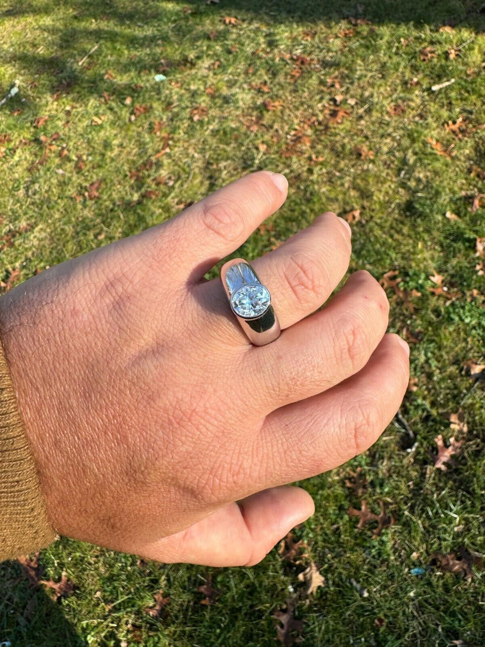 MOISSANITE Classic Big Rock Oval Cut Ring - 925 Silver