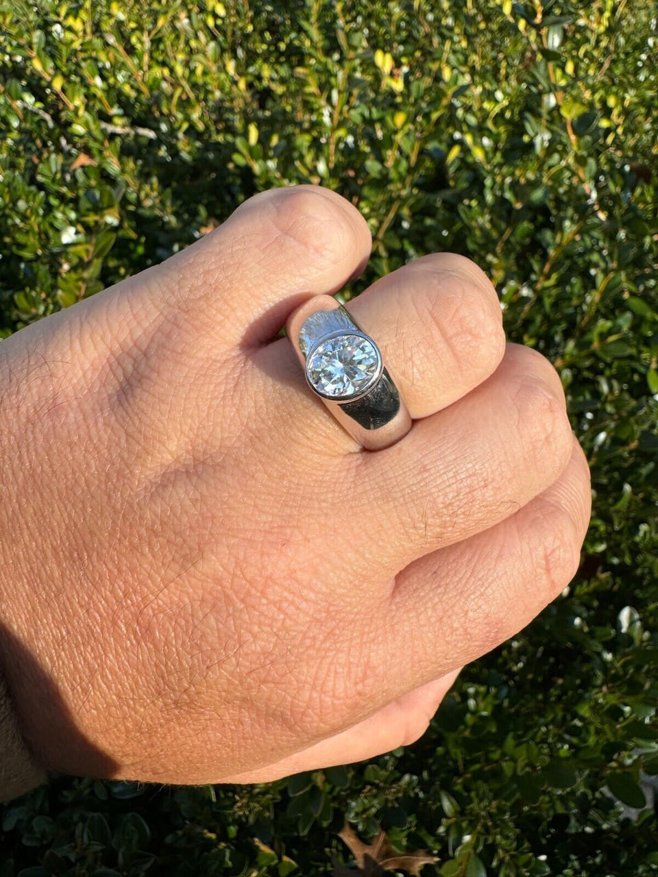 MOISSANITE Classic Big Rock Oval Cut Ring - 925 Silver