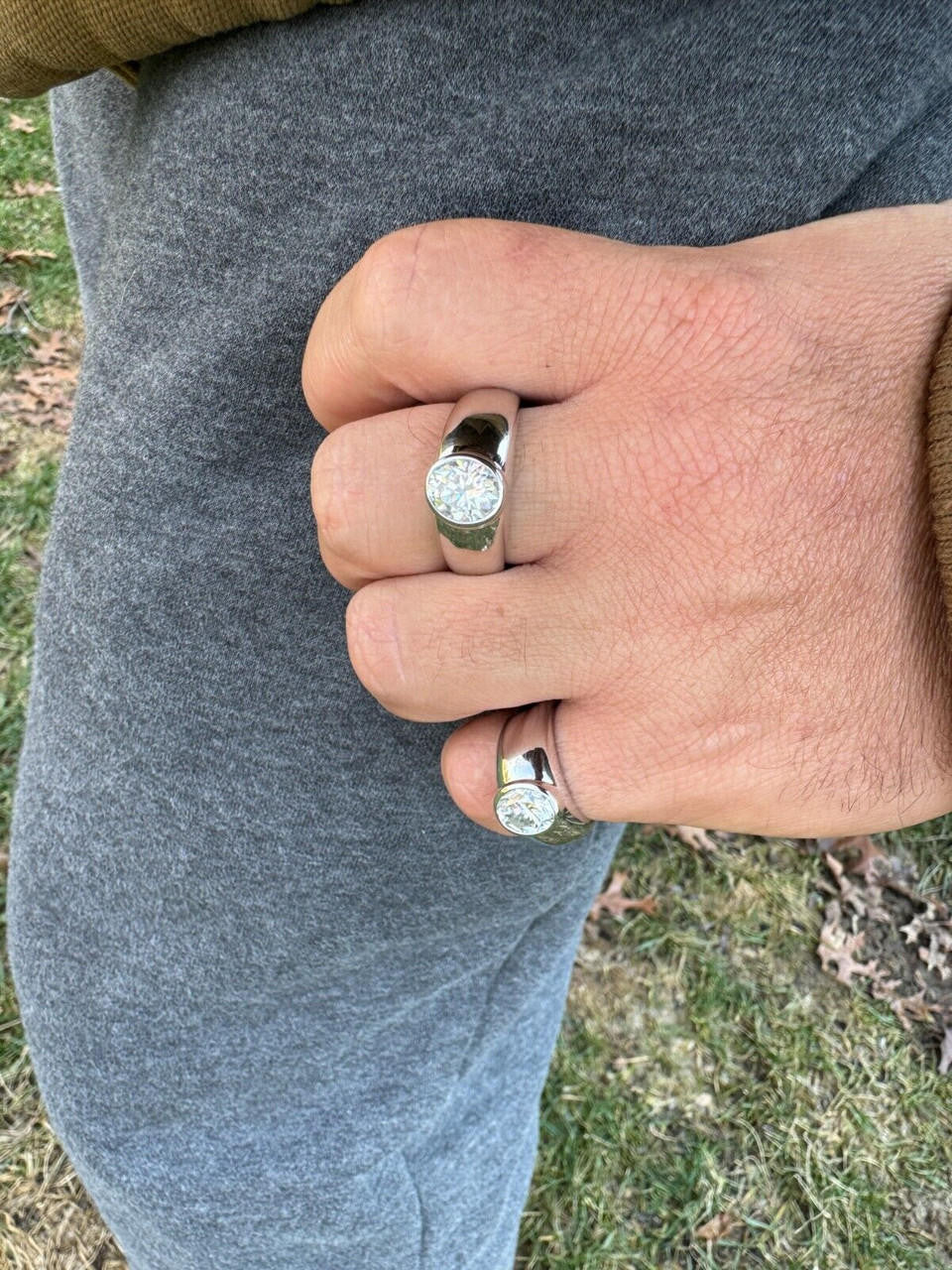 MOISSANITE Classic Big Rock Oval Cut Ring - 925 Silver