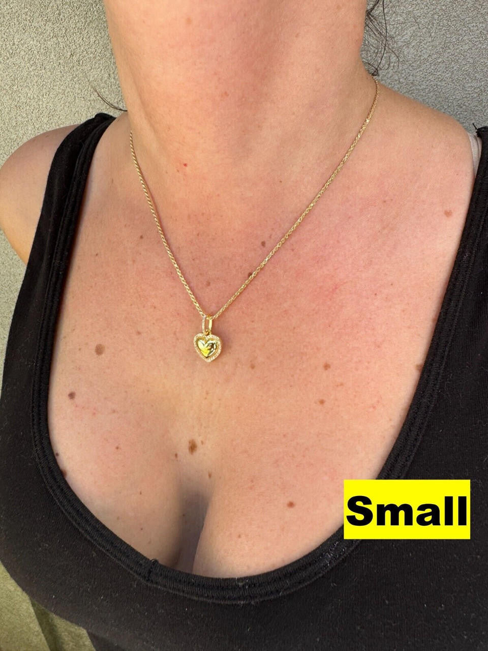 MOISSANITE 3D Puffed Heart Shaped Pendant - 14k Gold Vermeil 925 Silver - 3 Sizes 0.75"-1.5"