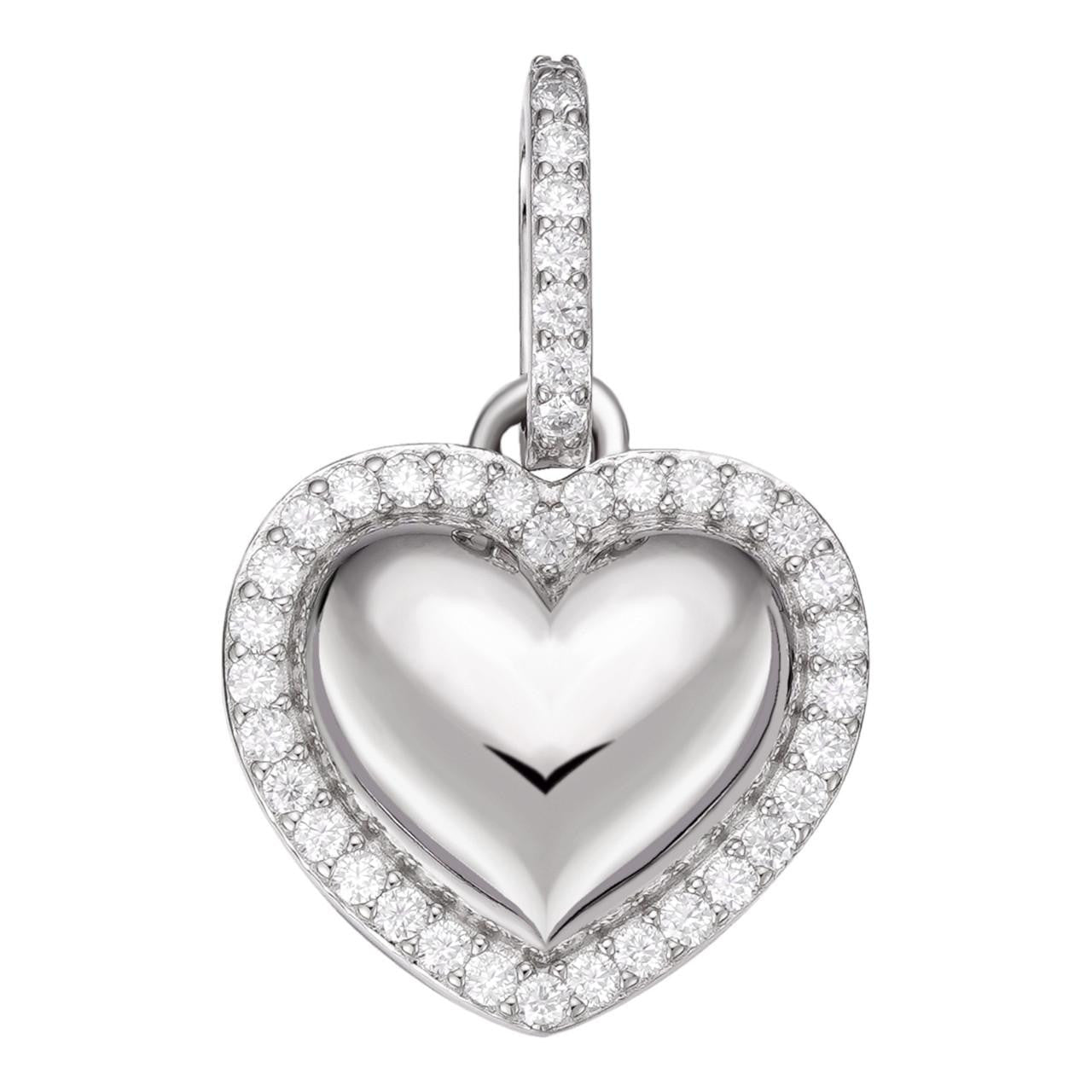 MOISSANITE 3D Puffed Heart Shaped Pendant - 925 Silver - 3 Sizes 0.75"-1.5"