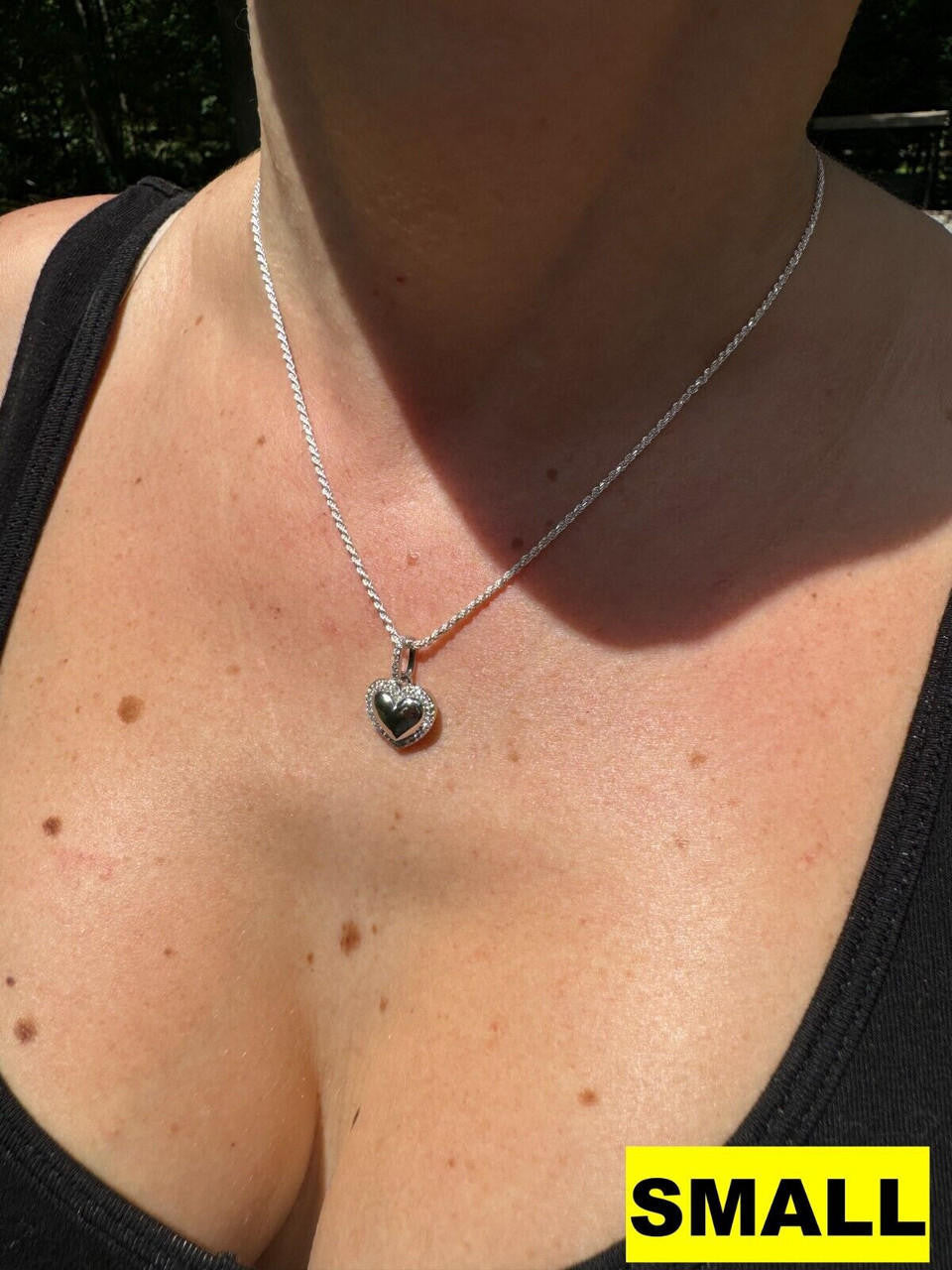 MOISSANITE 3D Puffed Heart Shaped Pendant - 925 Silver - 3 Sizes 0.75"-1.5"