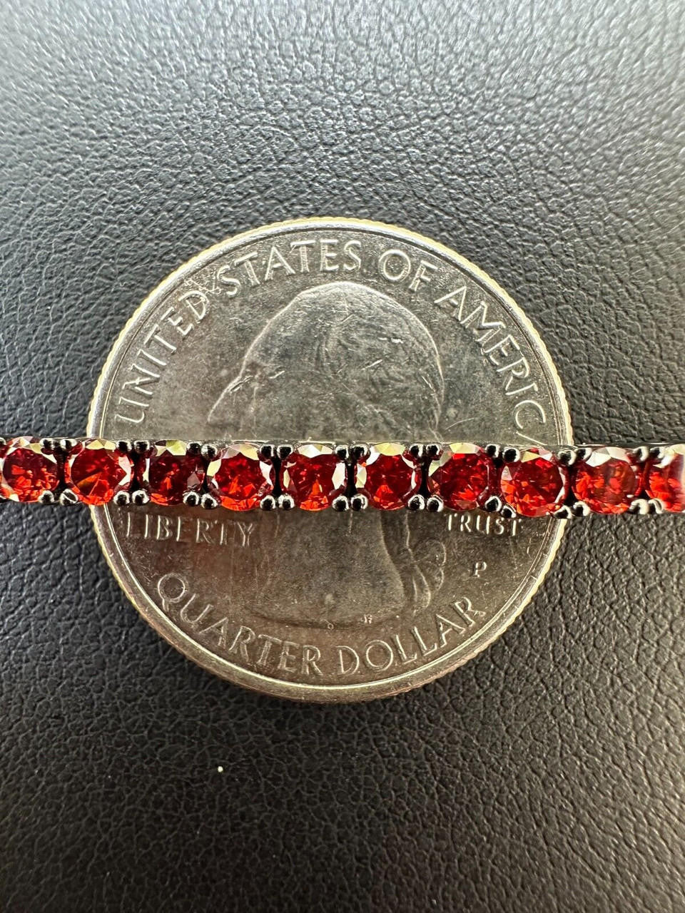 3mm Deep Red CZ Tennis Bracelet Real Iced 925 Sterling Silver Mens Ladies 6-8.5"