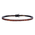 3mm Deep Red CZ Tennis Bracelet Real Iced 925 Sterling Silver Mens Ladies 6-8.5"